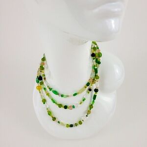 Chic Multicolor Green Beaded Necklace